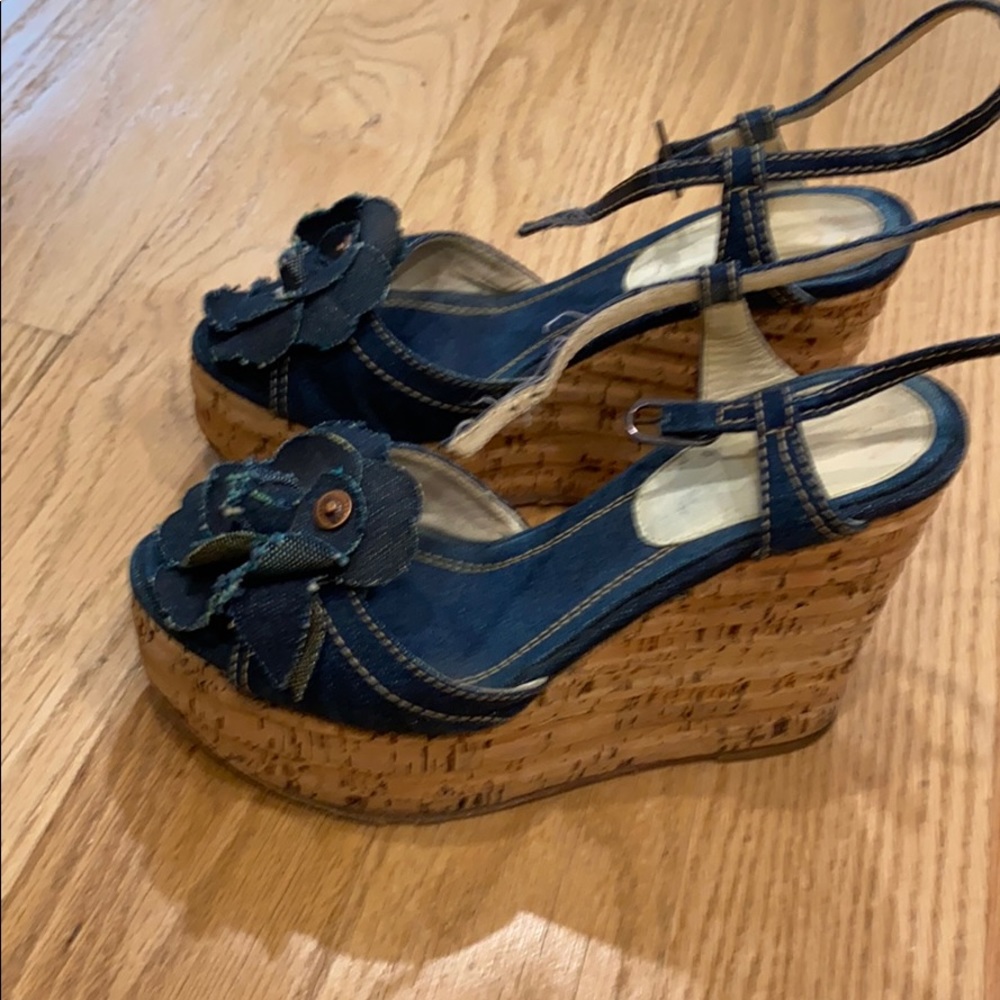 Chanel denim wedges size 36